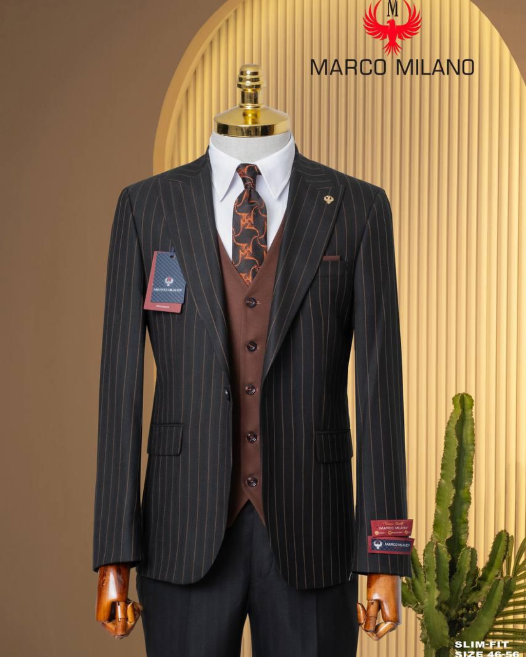 Costume Premium Marco Milano – Rayures Élégantes