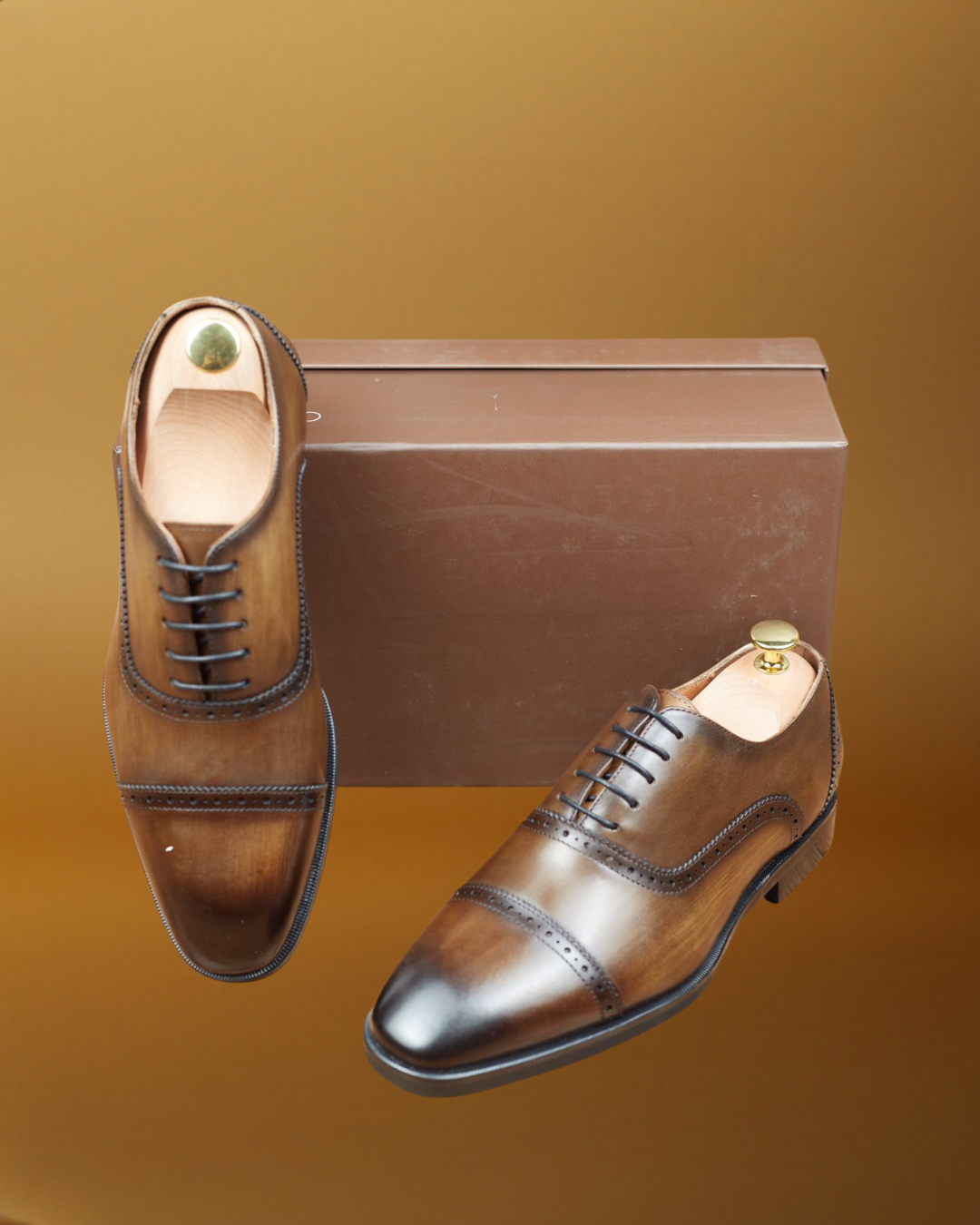 Richelieu Prestige Cuir Marron – Finition Patinée – Image 2