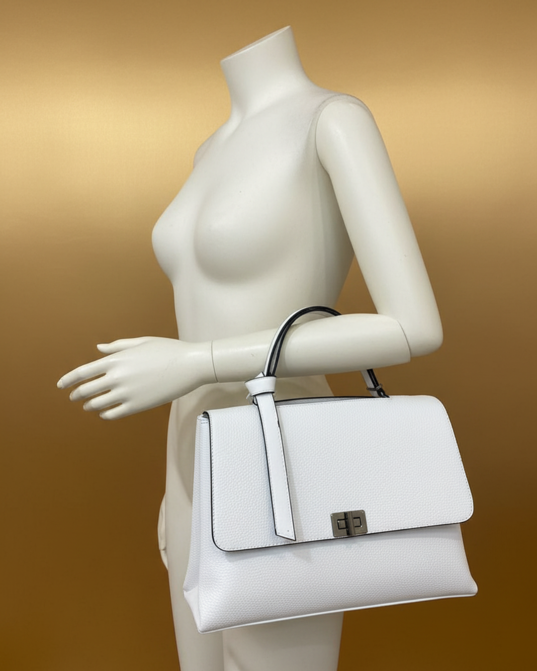 Sac Pure Élégance – Blanc Neige & Design Structuré – Image 2