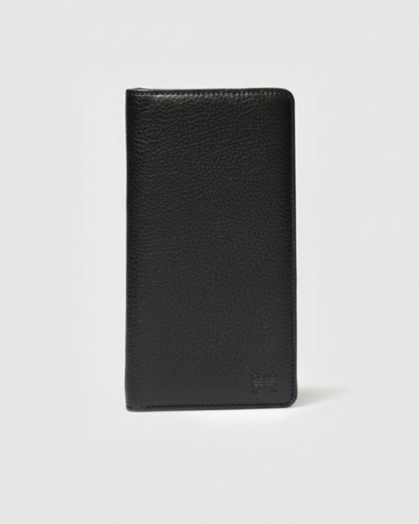 Portefeuille Executive Long Noir – Cuir Grainé Premium