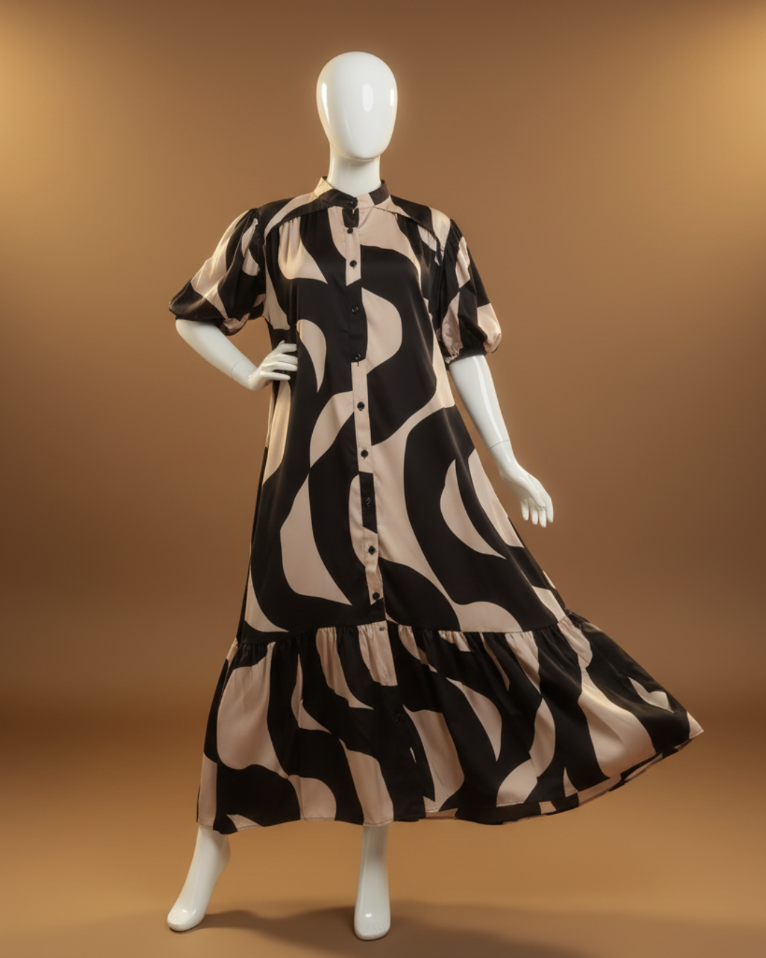 Robe Oversize Waves – Boutonnée & Évasée – Image 2