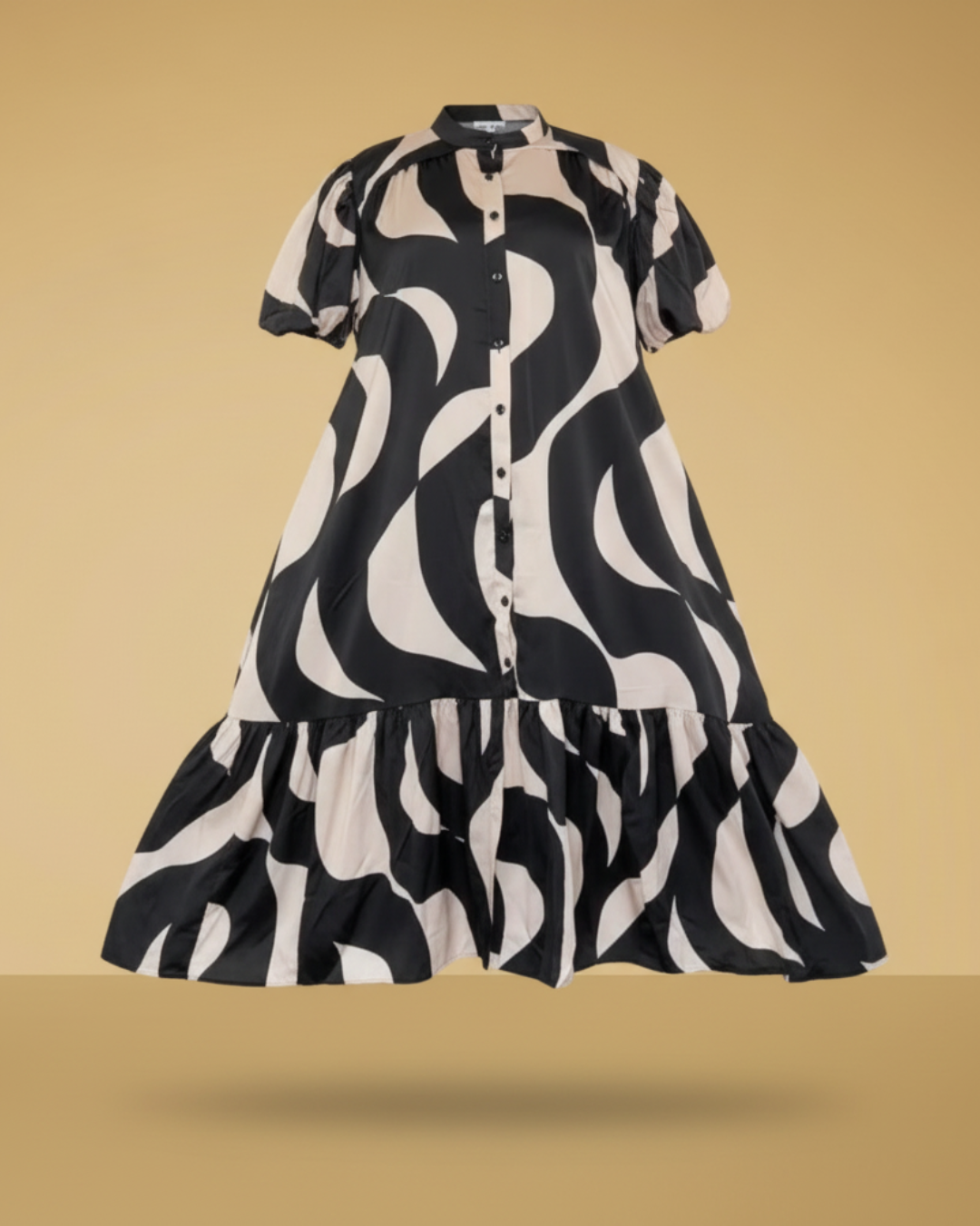 Robe Oversize Waves – Boutonnée & Évasée