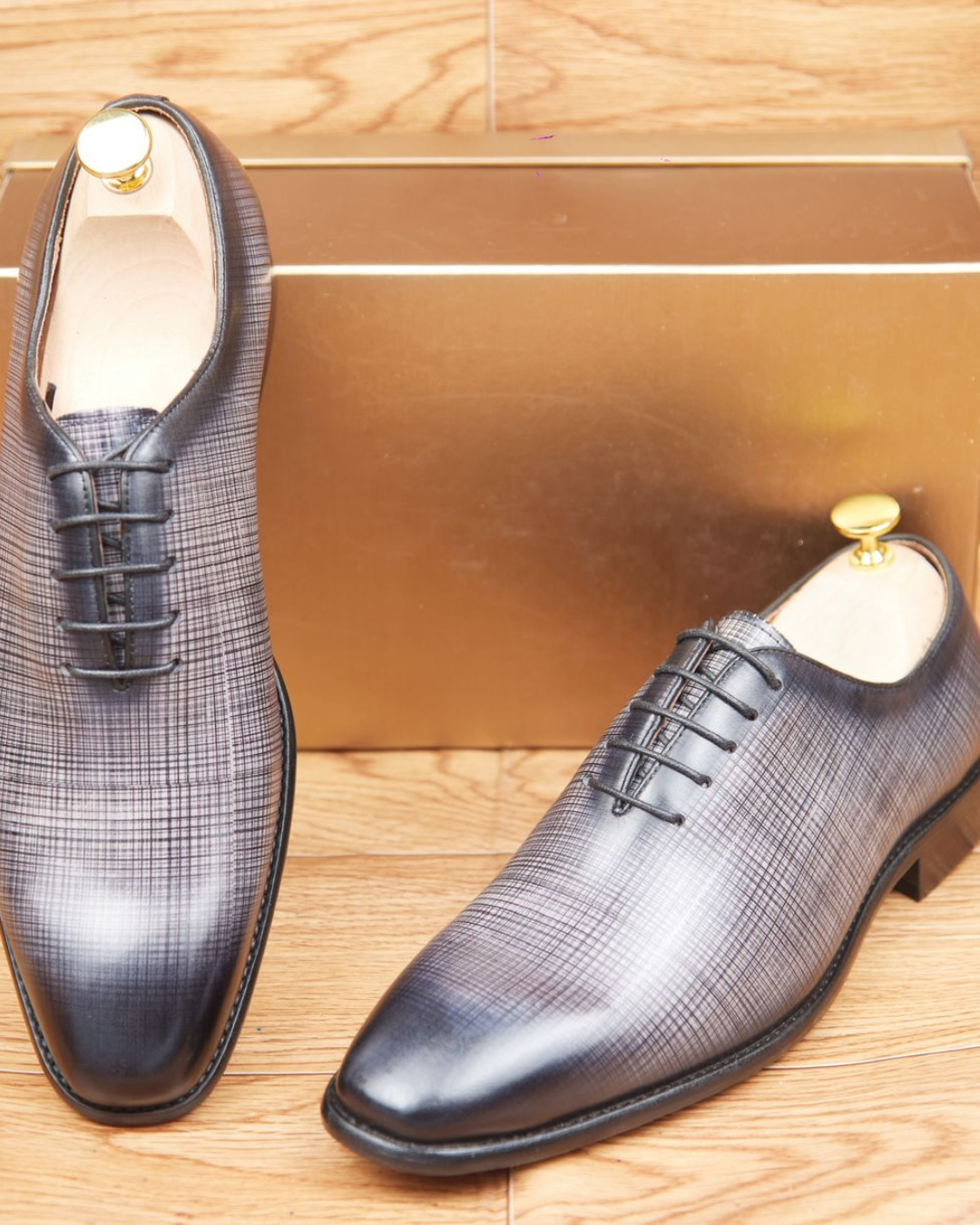 Derbies Prestige Gris Graphite – Cuir Texturé Premium