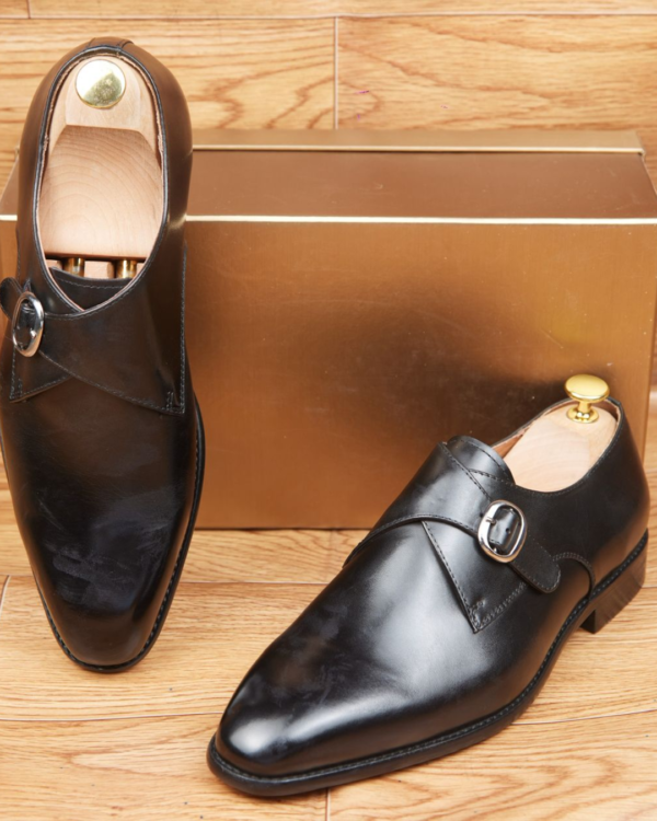 Derbies Monk Prestige Noir – Cuir Lisse Premium Double Boucle