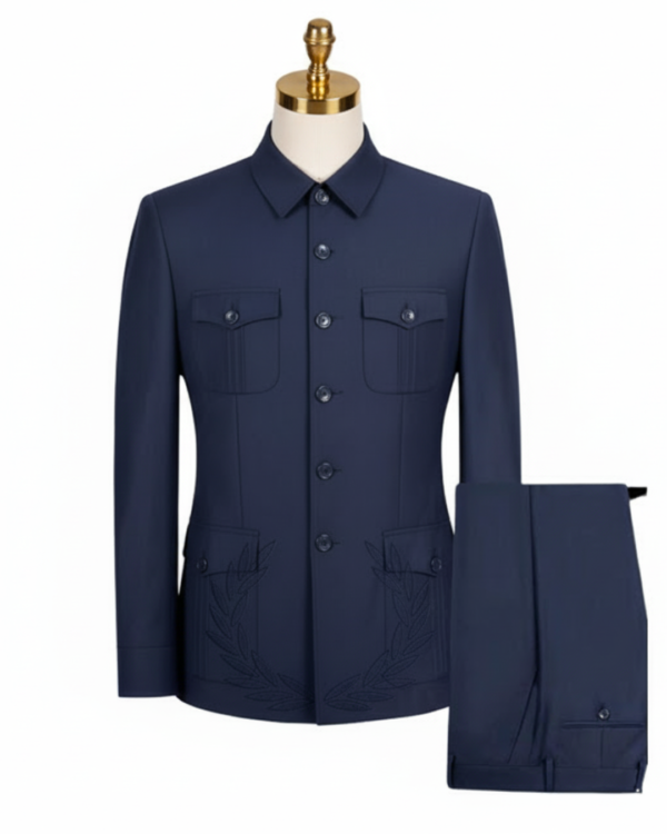 Ensemble Veste & Pantalon Homme Bleu Marine – Coupe Structurée Élégante